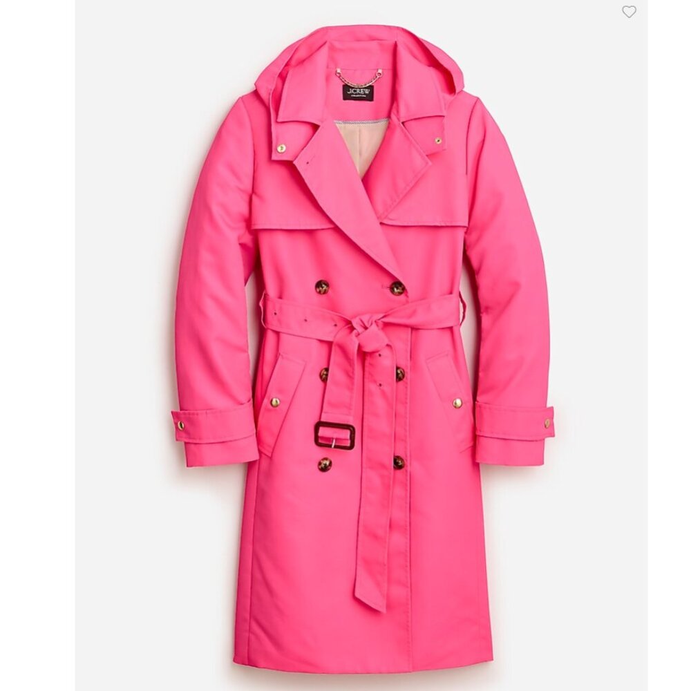 J. Crew Collection New Icon Trench Coat in Lightweight Shiny Nylon